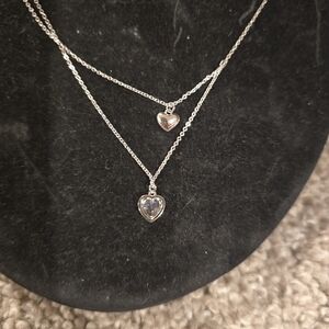 21kwg DubajDouble Heart Silver Necklace